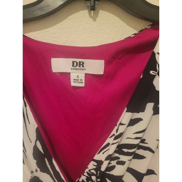 NWT Donna Ricco Women’s Long Sleeveless Maxi Dress Black White Faux Wrap Small - Picture 7 of 9